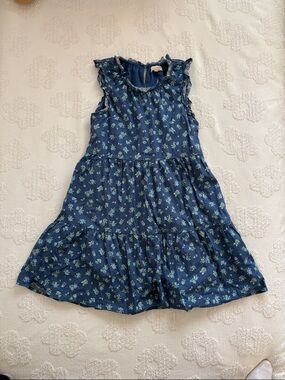 Girls Medium Blue Floral Dress